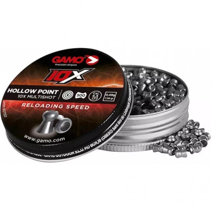 Пули пневматические GAMO 10X 4,5 мм. (500 шт.) 100 банок 6322546-MP Пули пневматические GAMO 10X 4,5 мм. (500 шт.) 100 банок 6322546-MP