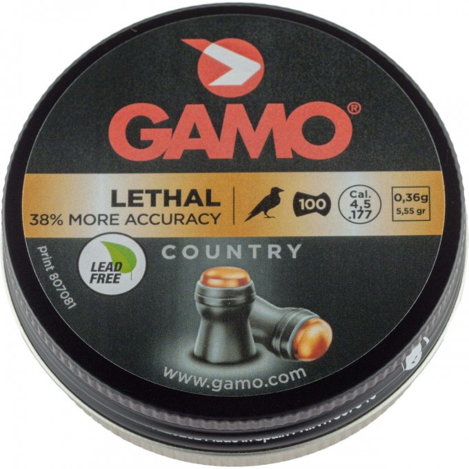 Пули пневматические GAMO Lethal 4,5мм (100шт) 24шт 6322740-B-MP Пули пневматические GAMO Lethal 4,5мм (100шт) 24шт 6322740-B-MP